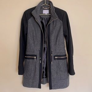 Jacket Coat, Wool black grey Gold Zip Up light jacket winter Pockets fall coat